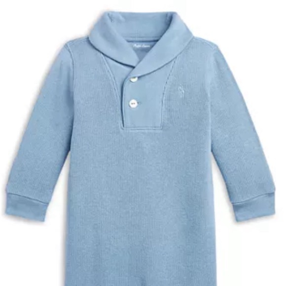 Ralph Lauren Boys French Rib Cotton Shawl Collar Coverall size 9M - Picture 5 of 6